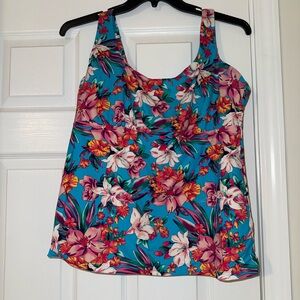 Lands' End Tropical Floral swim Top